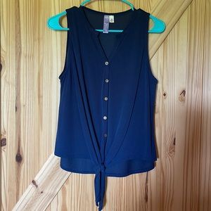 Navy tie front tank